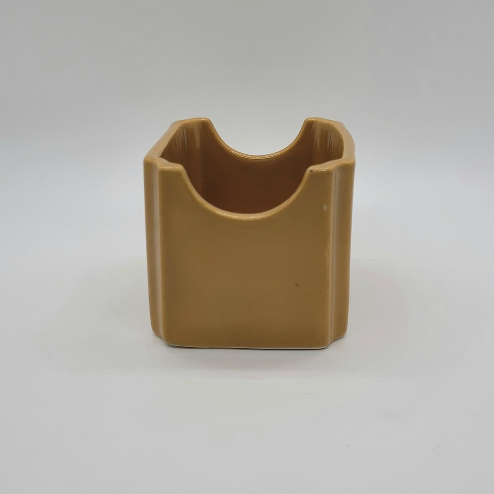 Hall China 716 Vintage Tan Ceramic Sugar Packet Holder Caddy Made in USA - Picture 3 of 9